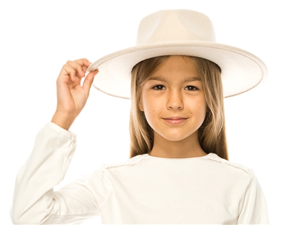 Wholesale Kids Flat Brim Hats Vegan Felt Rancher Hats - Childs Fashion Hats Wholesale