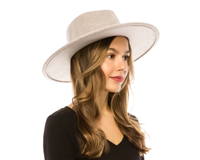 Wholesale Rancher Hats - Vegan Felt Fedora Hats Flat Brim Wholesale Hats