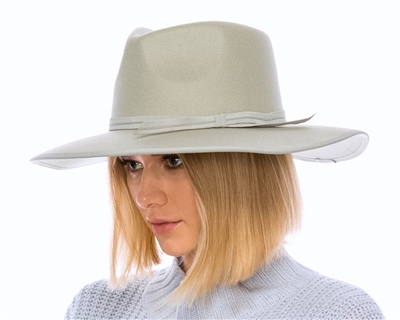 Wholesale Vegan Felt Rancher Hats Ribbon Trim - Womens Fashion Hats Wholesale