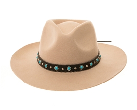 3188-HB2 Wool Rancher Hat + Turquoise Stones