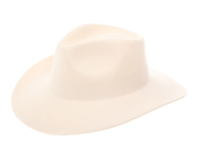 Wholesale Ivory Wool Felt Cowboy Hats - Stiff Brim Western Hats Wholesale