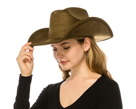 3190 Vegan Suede Cattleman Hat - 12 COLORS!