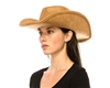 Wholesale Suede Cattleman Cowboy Hats - Solid Color Stiff Brim Suede Western Hats Wholesale