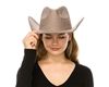 Wholesale Suede Cattleman Cowboy Hats - Solid Color Stiff Brim Suede Western Hats Wholesale