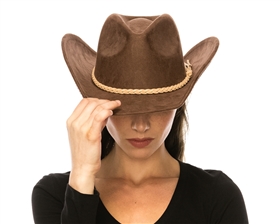 Wholesale Vegan Suede Womens Cowboy Hats Tassel