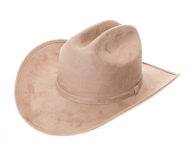 Wholesale Vegan Suede Cowboy Western Hats Wholesale Solid Color Stiff Brim Suede Hats