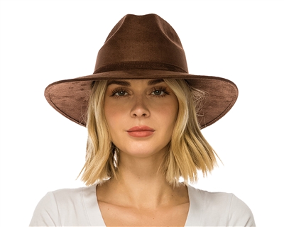 Vegan Suede Safari Hats Wholesale Western Hats Wholesale Solid Color Stiff Brim Suede Hats