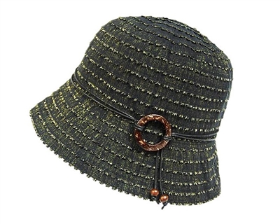 wholesale summer cloche hats - lurex bucket hat