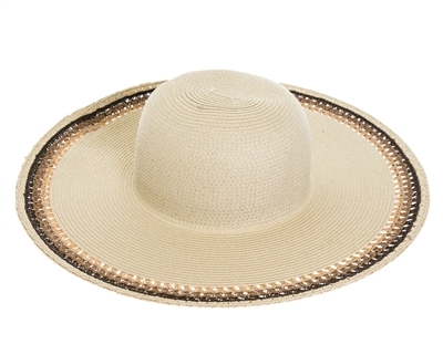 bulk floppy hats - wholesale 4-inch wide brim womens straw sun hats