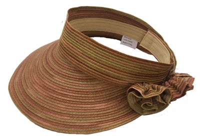 wholesale sun visor hats - space dyed with rosette