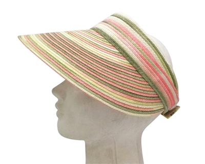 wholesale straw sun visors - space dyed visor hats