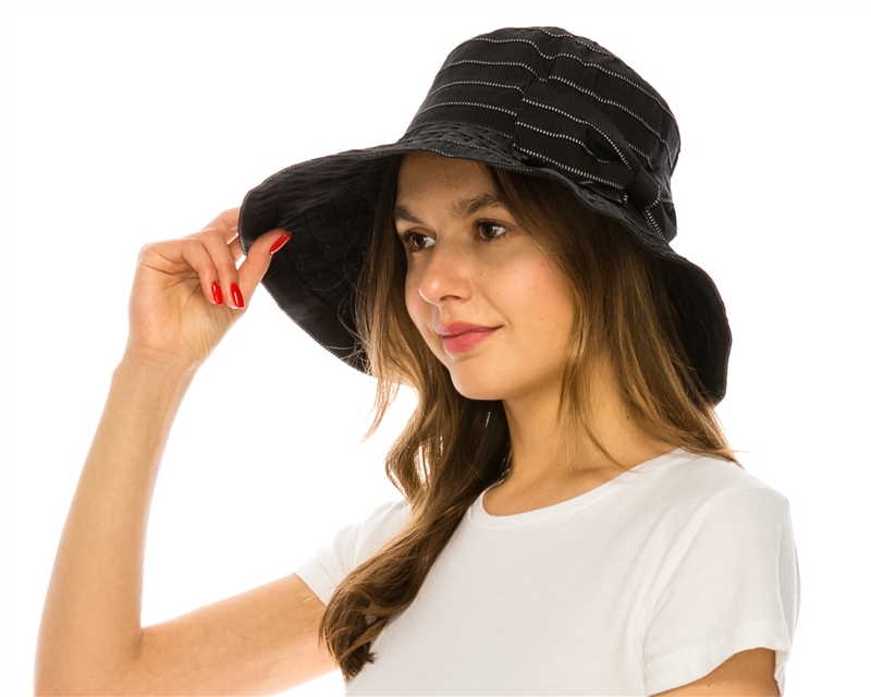 Wholesale UPF Hats - Sun Protection Travel Hats - Ribbon Packable Hat with  Bow