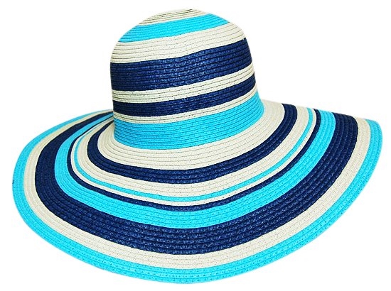 blue floppy sun hat