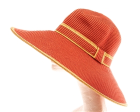 Wholesale Resort Straw Hats - Lampshade Sun Hat w/ Contrast Band