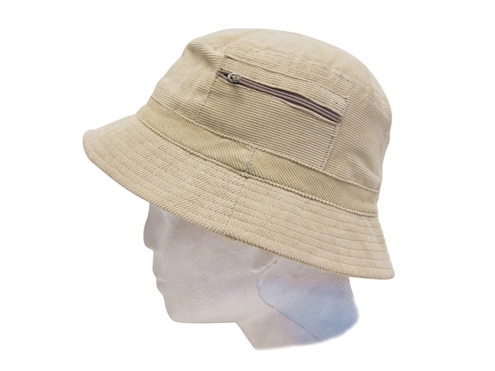 bucket hat with zipper pocket