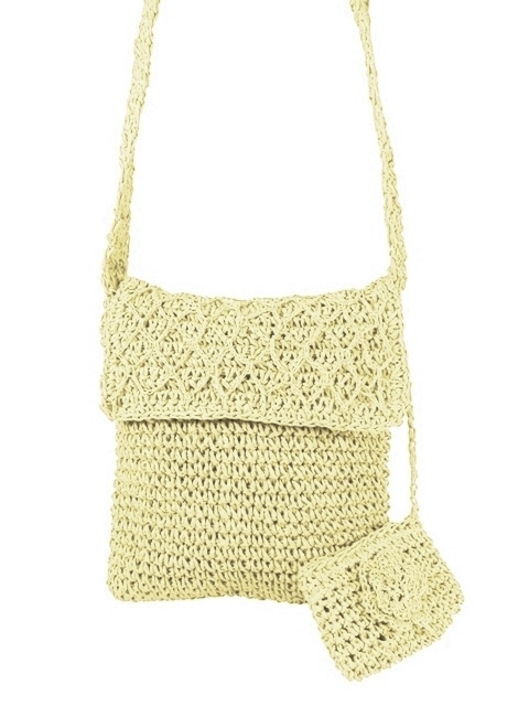 yellow straw purse