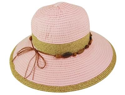 wholesale striped ribbon straw lampshade hats - wholesale summer hats los angeles