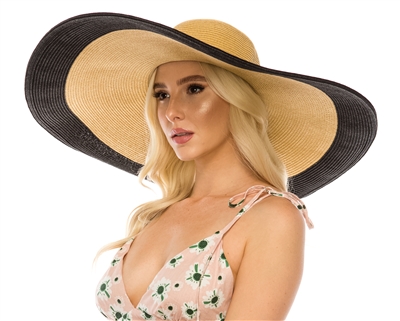 wholesale 8-inch brim hats - oversized wide brim sun hat