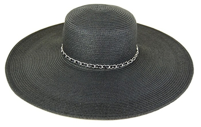 wholesale wide brim hat  chain trim