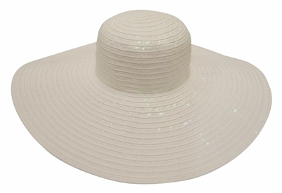 Wholesale 6-Inch Brim Hats - Wide Brim Floppy Hats with Sequins