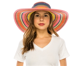wholesale multi stripe wide brim hat