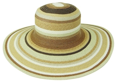 wholesale multi stripe wide brim hat