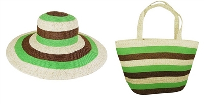 wholesale straw hat bag set colorblock