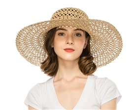wholesale wide brim sun hats - seagrass straw hats