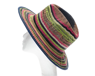 wholesale raffia straw panama hats - rainbow fedora