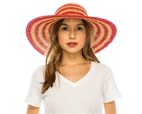 wholesale hand crocheted striped straw sun hat summer hats wholesale