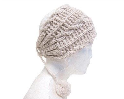 wholesale cable knit headwrap  poms