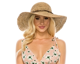 wholesale sun hats seagrass crochet hat wide brim with beads