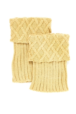 Wholesale Knit Boot Cuffs with Criss Cross Top