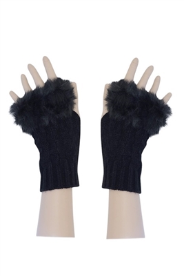 Wholesale Fingerless Gloves with Fur Edge