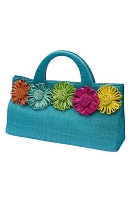 wholesale east-west sinamay purse  daisies