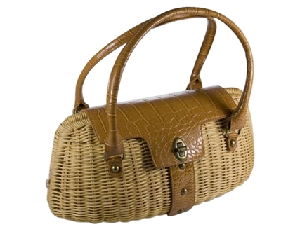 wholesale rattan straw purse retro style