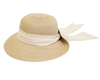 Wholesale Sun Hats - Straw Lampshade Hat w/ Tie-Back Sash