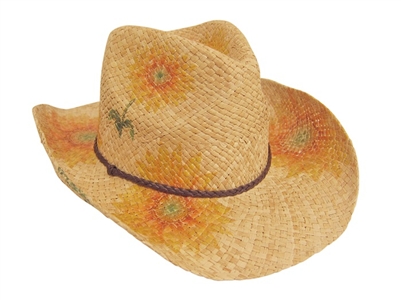 bulk straw cowboy hats wholesale raffia cowgirl drifter sunflowers hat