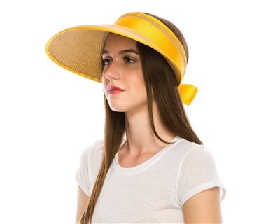 wholesale large straw visor back bow