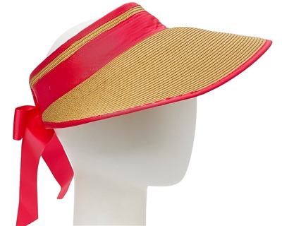 wholesale fuchsia sun visors large straw visor wholesale back bow tie