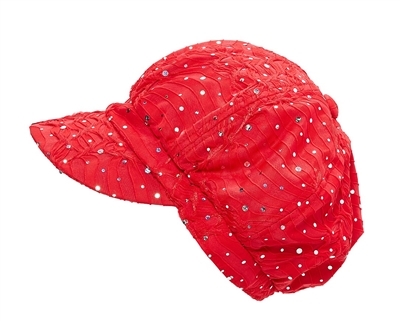 Wholesale Red Sequins Newsboy Caps - Glittery Womens Hats Wholesale
