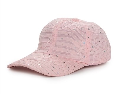 wholesale pink fashion baseball caps - sequins baseball hats wholesale