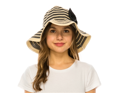 wholesale packable hats ribbon sun hat bow snap