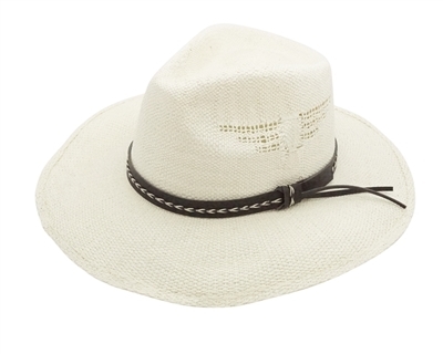 wholesale bangora straw panama hats -  side cutouts