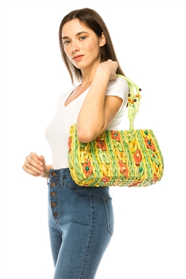 wholesale multicolor beads cornhusk straw bags wholesale