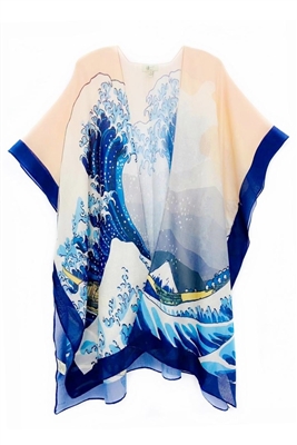 wholesale summer kimonos - great wave