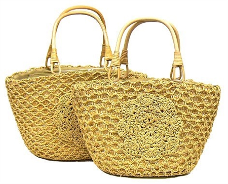 wholesale pair of crochet basket purses set of 2