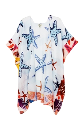 wholesale summer kimonos - seashells starfish