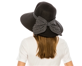 wholesale sun hats - wholesale wide brim hats - black sun hats wholesale - polka dot bow hats wholesale