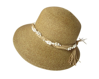 wholesale hats straw lampshade sun hat with seashells